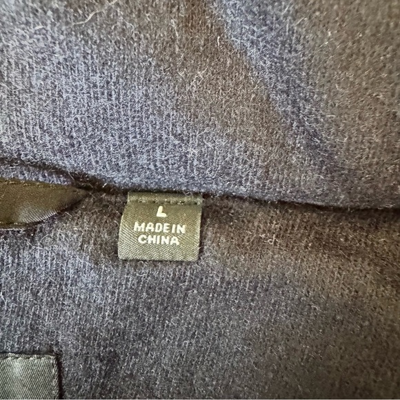 Uniqlo Men’s Large Wool Blend Down Puffer Coat Jacket Dark Navy Blue - Picture 6 of 10